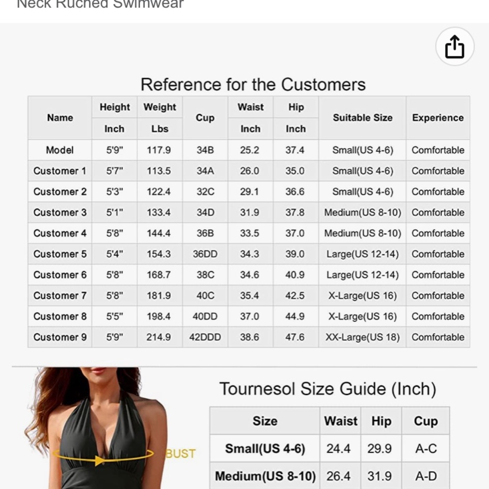 Tournesol Halter Swimsuit M NWT - Picture 4 of 7